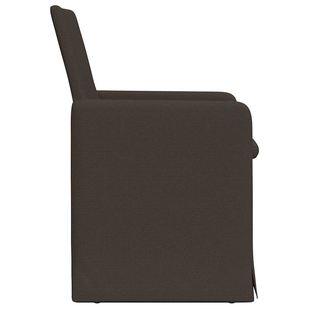 Esszimmerstühle 2 Stk. Leinen Dunkelgrau 57 x 67 x 95 cm