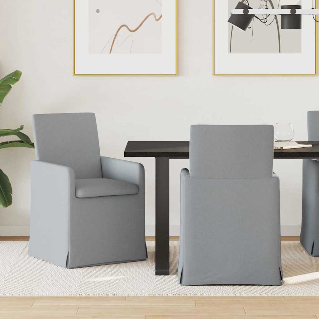 Esszimmerstühle 2 stk. Stoff Hellgrau 57 x 67 x 95 cm