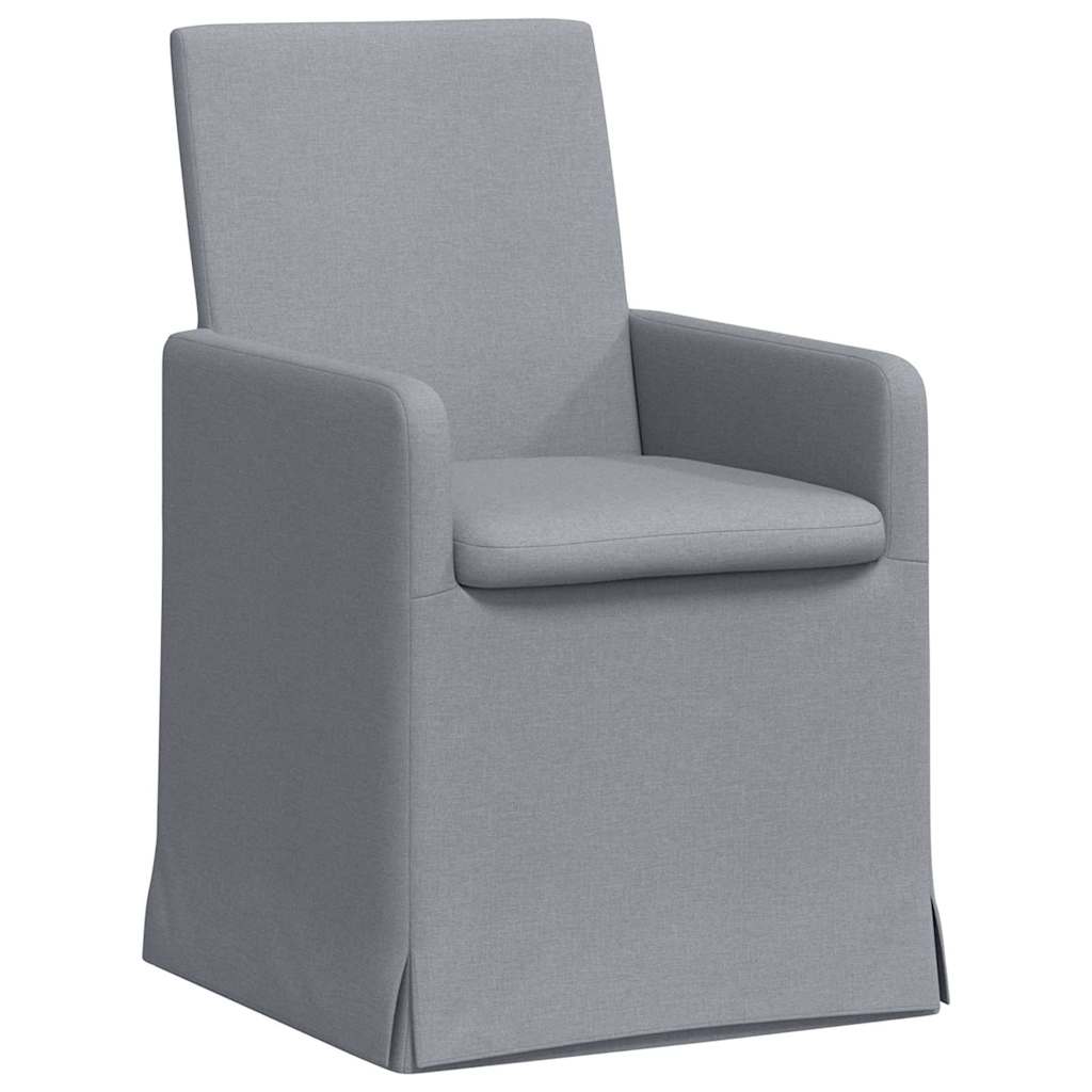 Esszimmerstühle 2 Stk. Stoff Hellgrau 57 x 67 x 95 cm