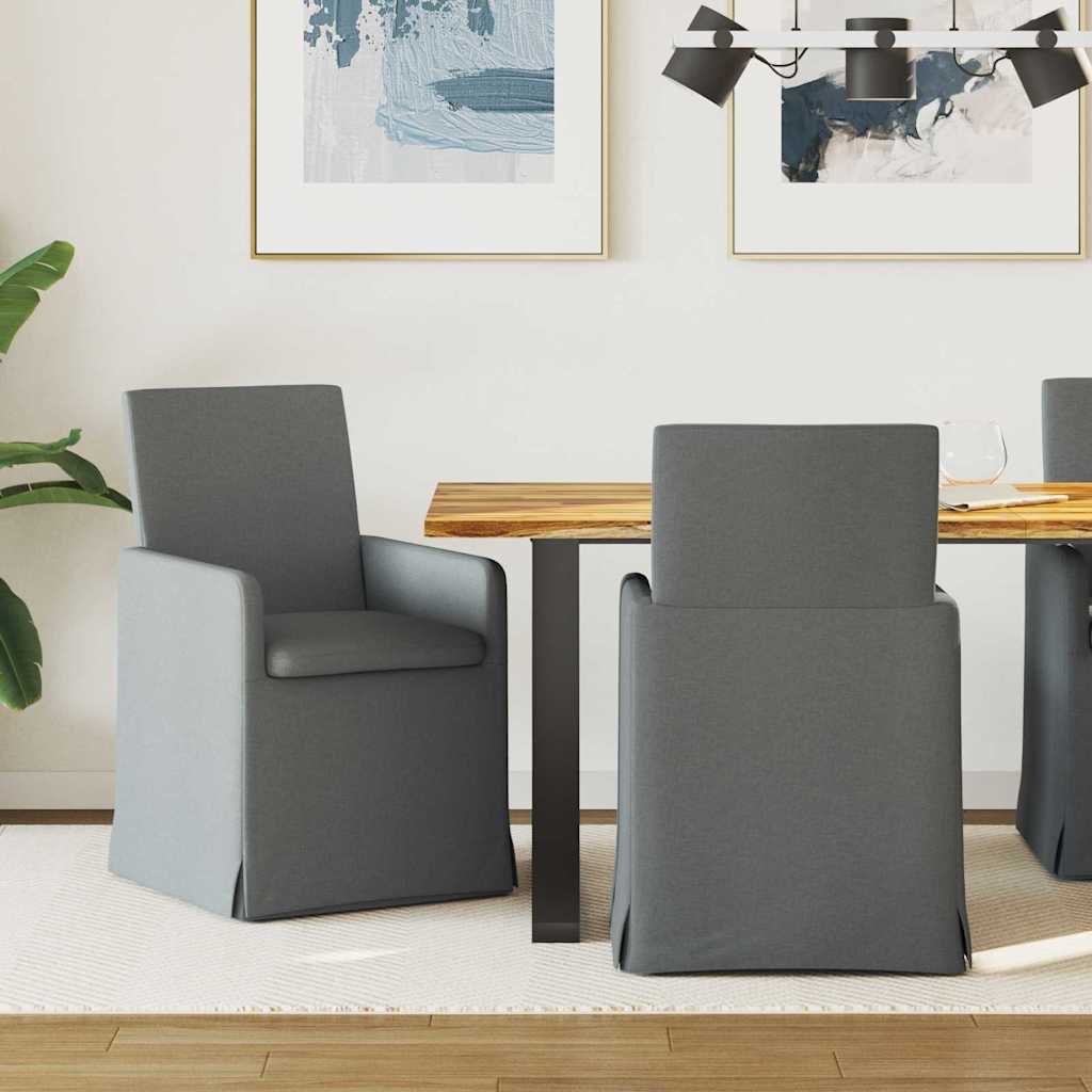 Esszimmerstühle 2 stk. Stoff Dunkelgrau 57 x 67 x 95 cm