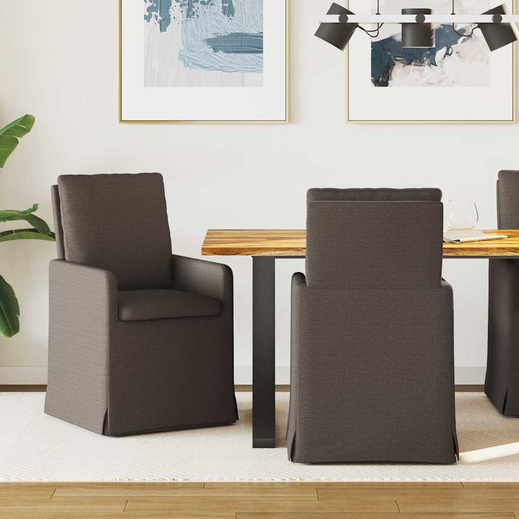 Esszimmerstühle 2 stk. Leinen Dunkelgrau 57 x 67 x 98 cm