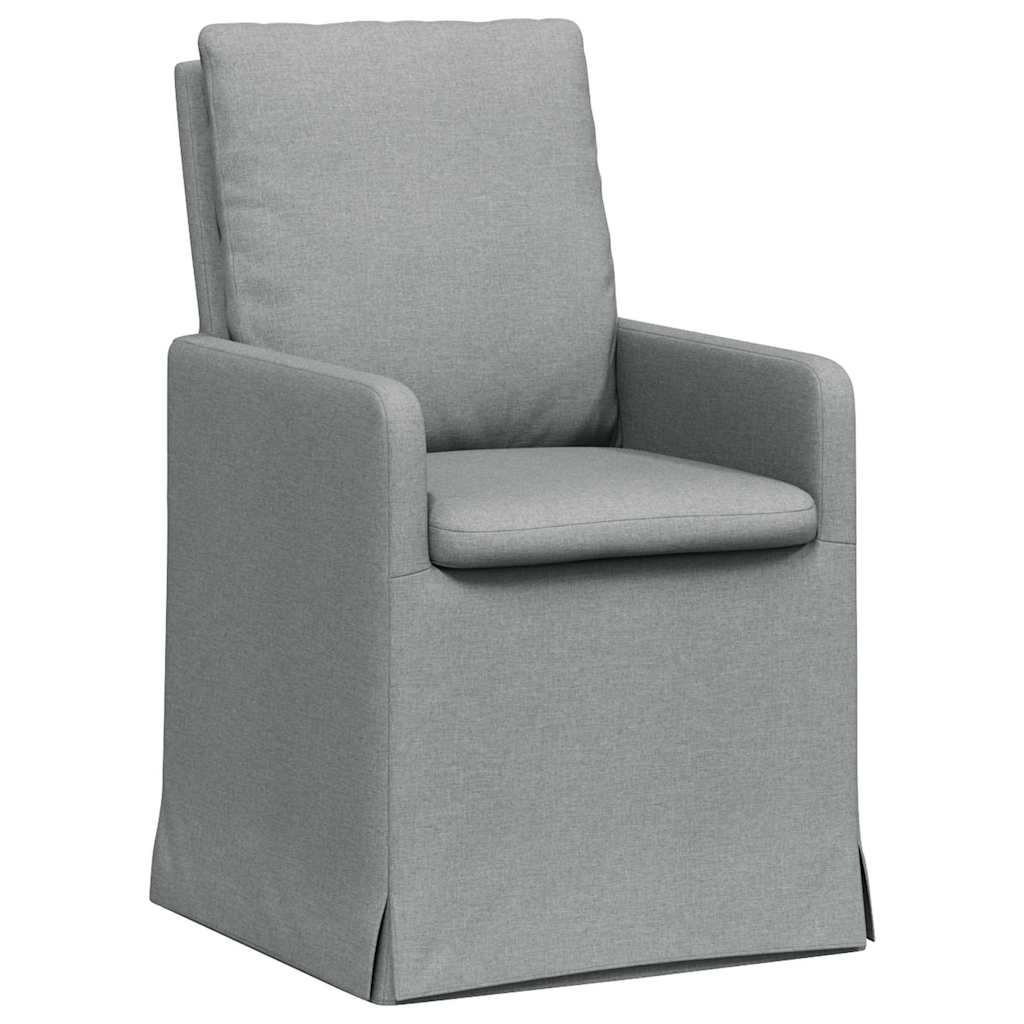 Esszimmerstühle 2 Stk. Stoff Hellgrau 57 x 67 x 98 cm