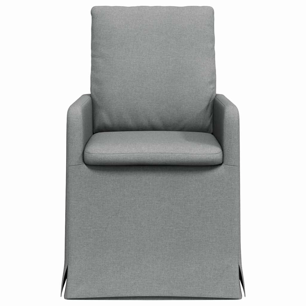 Esszimmerstühle 2 Stk. Stoff Hellgrau 57 x 67 x 98 cm