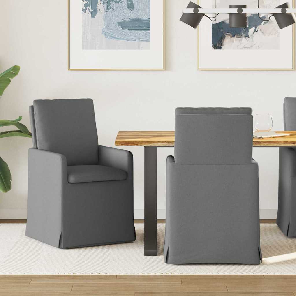 Esszimmerstühle 2 Stk. Stoff Dunkelgrau 57 x 67 x 98 cm