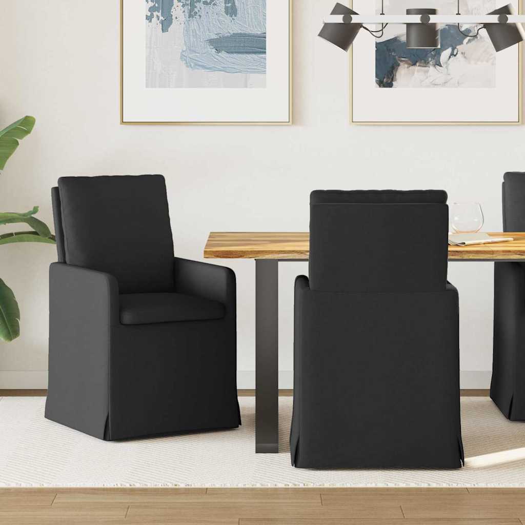 Esszimmerstühle 2 stk. Stoff Schwarz 57 x 67 x 98 cm