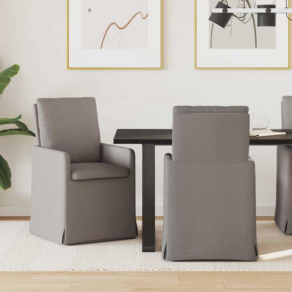 Esszimmerstühle 2 Stk. Stoff Taupe 57 x 67 x 98 cm