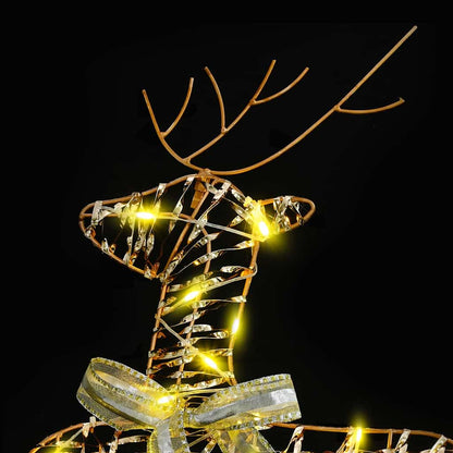LED Rentiere 4 stk. 80 LEDs Gold 44 x 18 x 65,5 cm PET