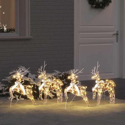 LED Rentiere 4 stk. 80 LEDs Multicolor 44 x 18 x 65,5 cm PET