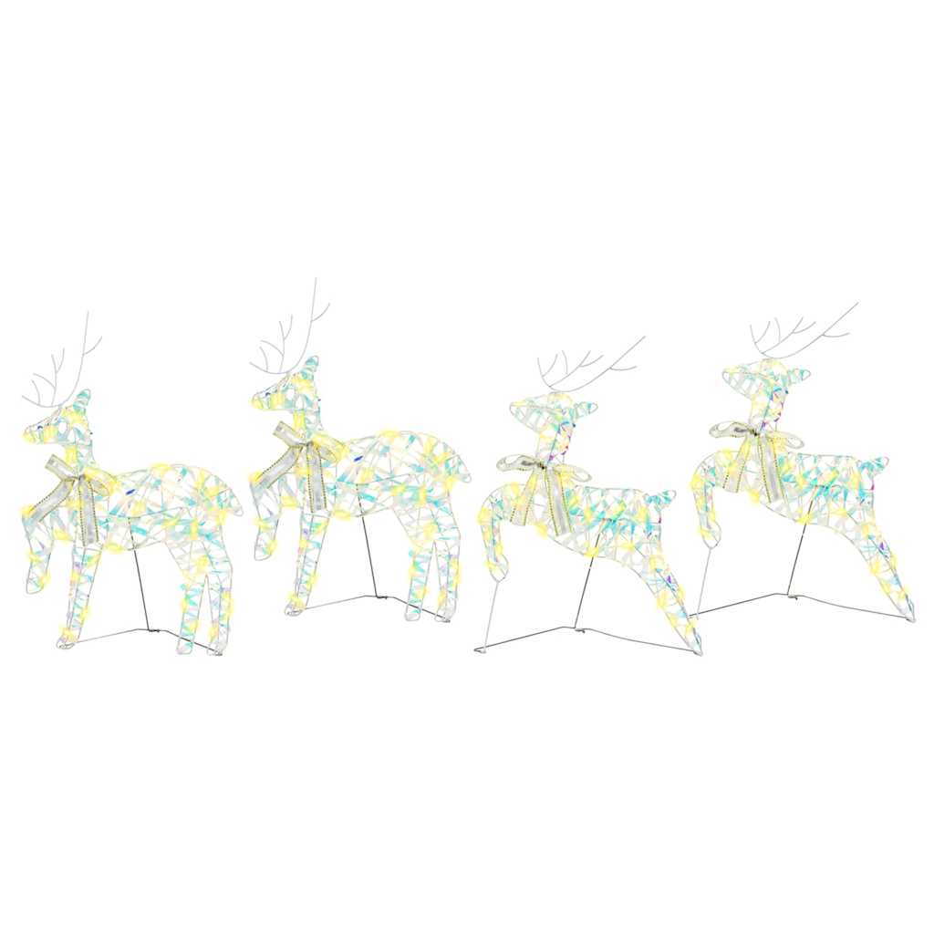 LED Rentiere 4 stk. 80 LEDs Multicolor 44 x 18 x 65,5 cm PET