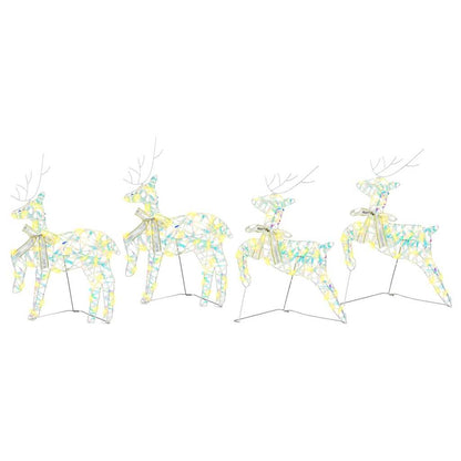 LED Rentiere 4 stk. 80 LEDs Multicolor 44 x 18 x 65,5 cm PET