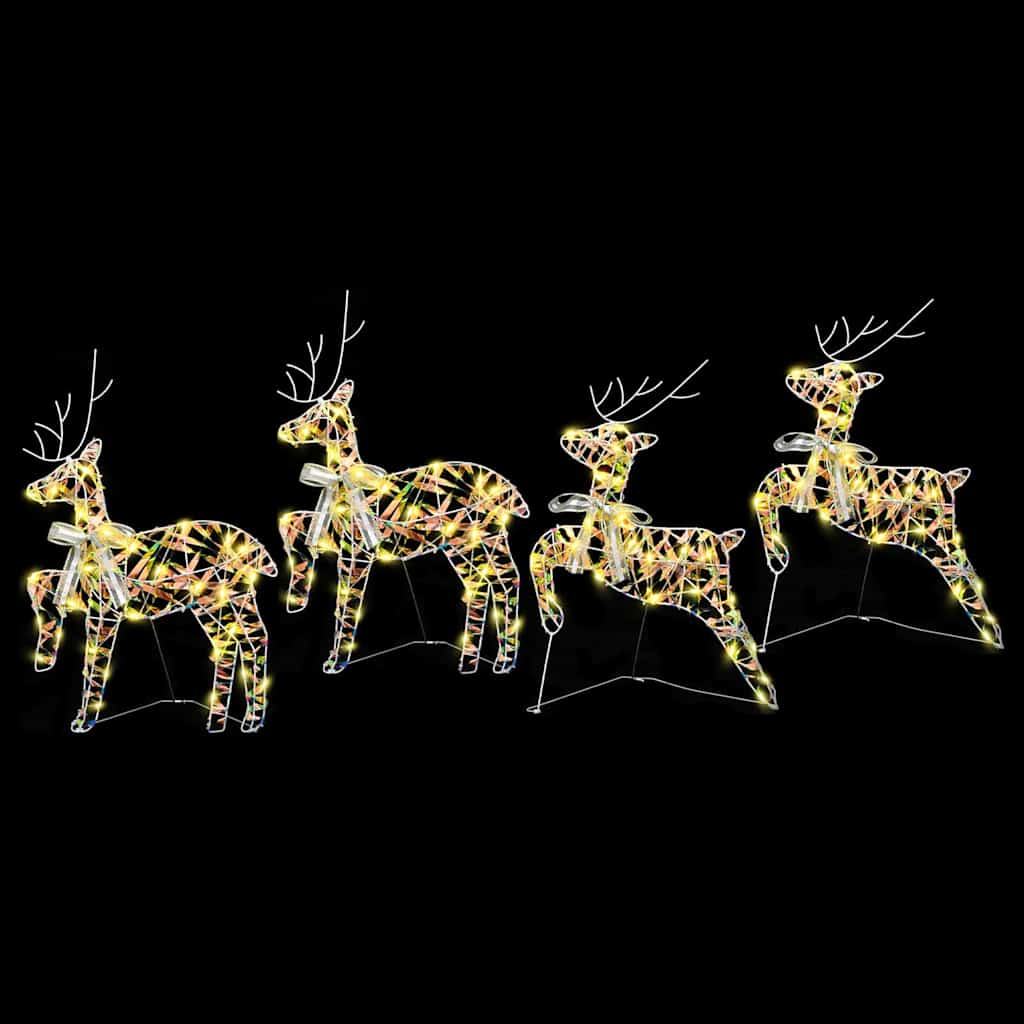 LED Rentiere 4 stk. 80 LEDs Multicolor 44 x 18 x 65,5 cm PET