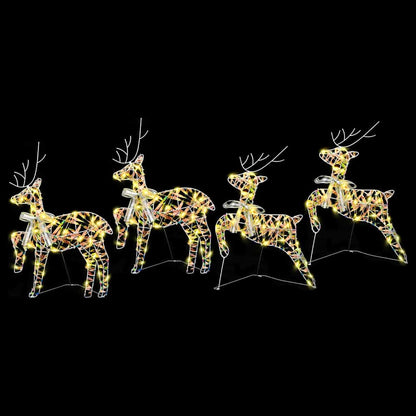 LED Rentiere 4 stk. 80 LEDs Multicolor 44 x 18 x 65,5 cm PET