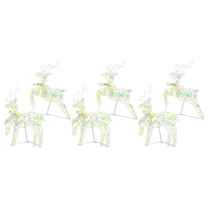 LED Rentiere 6 stk. 180 LEDs Multicolor 44 x 18 x 65,5 cm PET