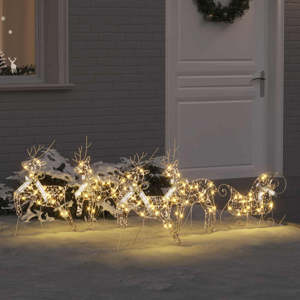 LED Rentiere 5 stk. 40 LEDs Gold 44 x 18 x 65,5 cm PET