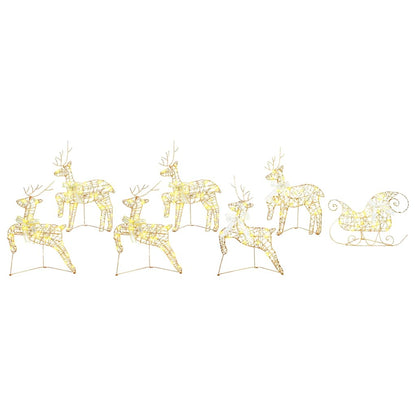 LED Rentiere 7 stk. 40 LEDs Gold 44 x 18 x 65,5 cm PET