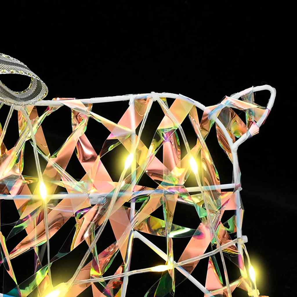 LED Rentiere 7 stk. 40 LEDs Multicolor 42 x 15 x 64 cm PET