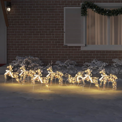 LED Rentiere 7 stk. 40 LEDs Multicolor 42 x 15 x 64 cm PET