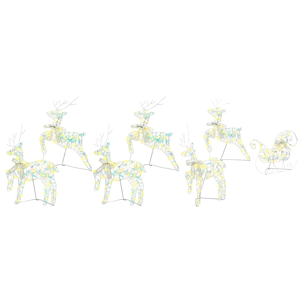 LED Rentiere 7 stk. 40 LEDs Multicolor 42 x 15 x 64 cm PET