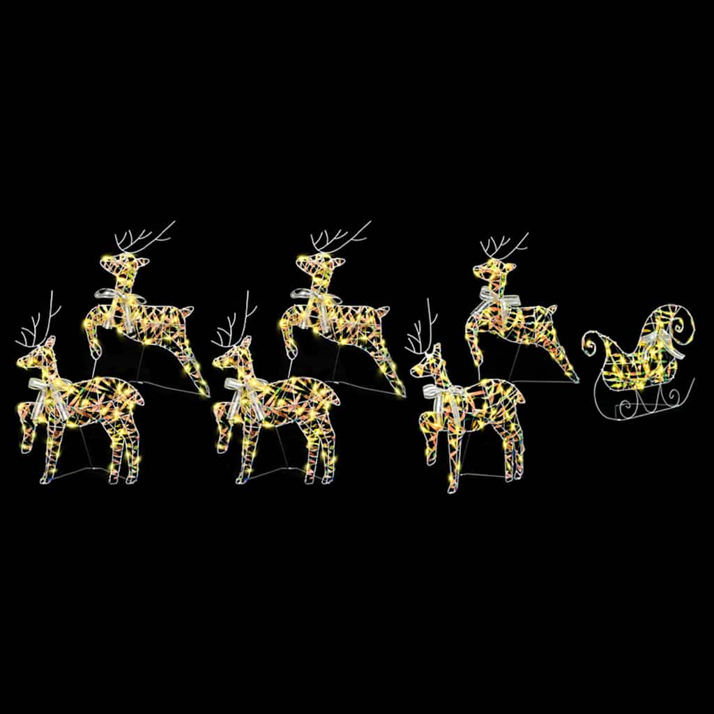 LED Rentiere 7 stk. 40 LEDs Multicolor 42 x 15 x 64 cm PET