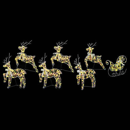 LED Rentiere 7 stk. 40 LEDs Multicolor 42 x 15 x 64 cm PET