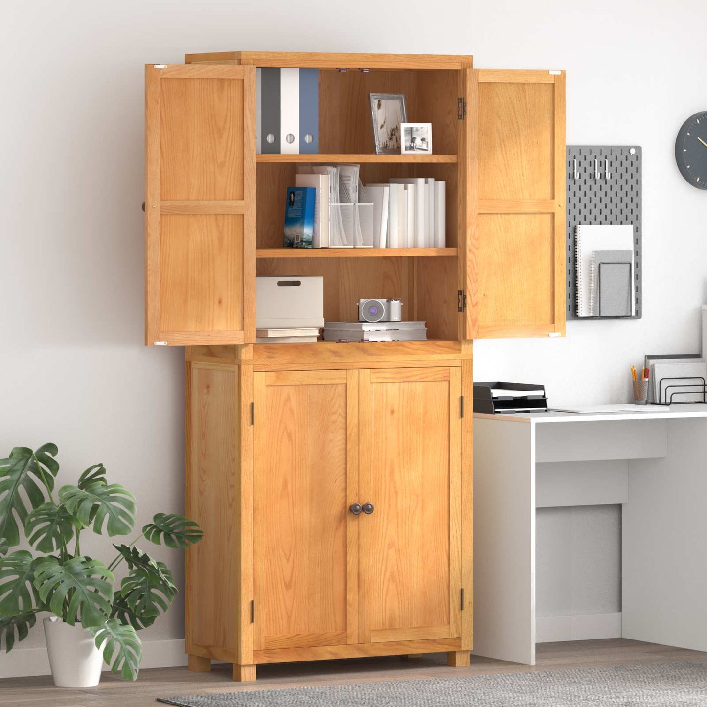 Aufbewahrungsmöbel-Set mit Regal 2 Stk. Natur 80 x 35 x 185 cm