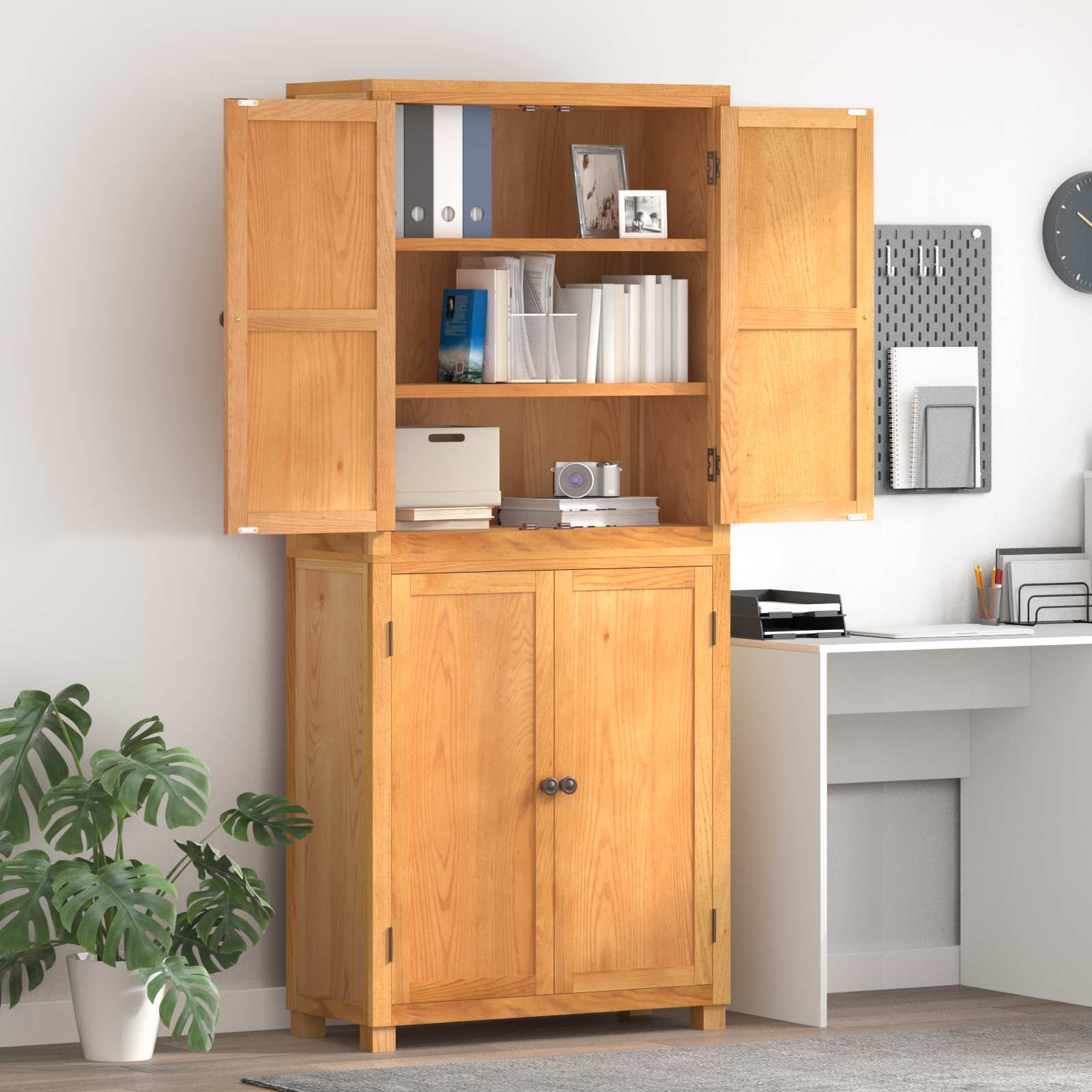 Aufbewahrungsmöbel-Set mit Regal 2 Stk. Natur 80 x 35 x 185 cm
