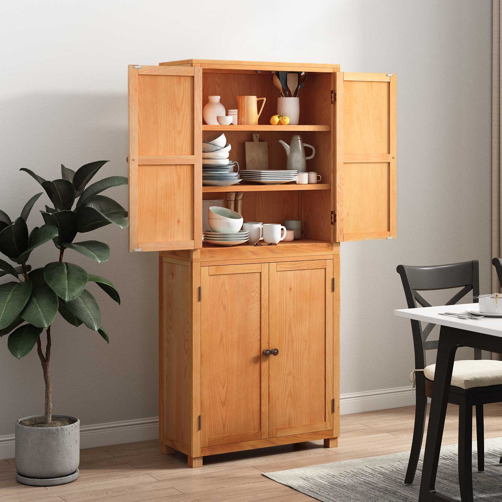 Aufbewahrungsmöbel-Set mit Speicher mit Tür Braun Holzwerkstoff