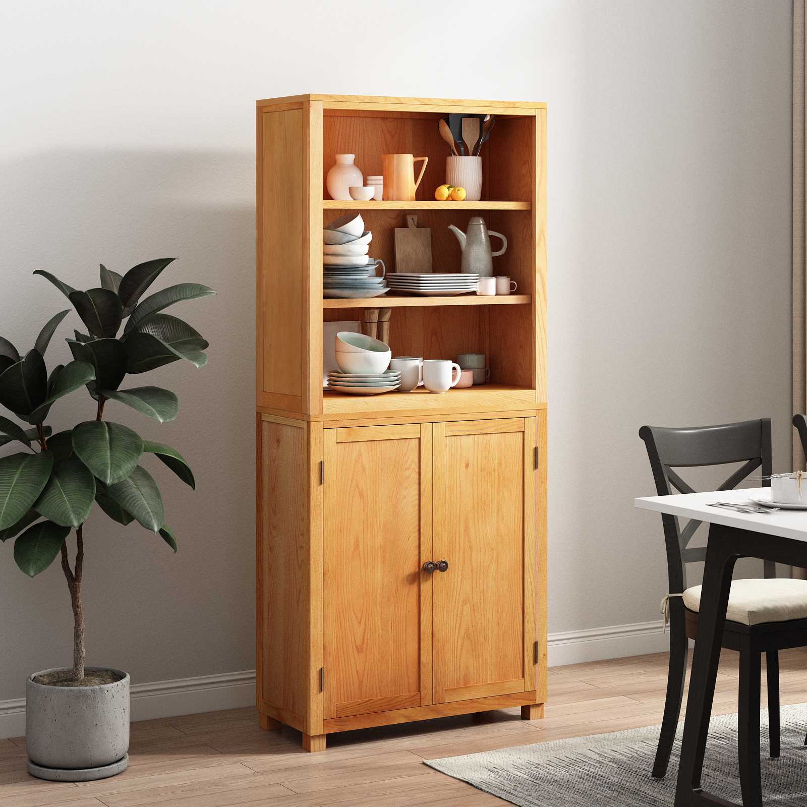 Aufbewahrungsmöbel-Set mit Regal 2 Stk. Natur 80 x 35 x 185 cm