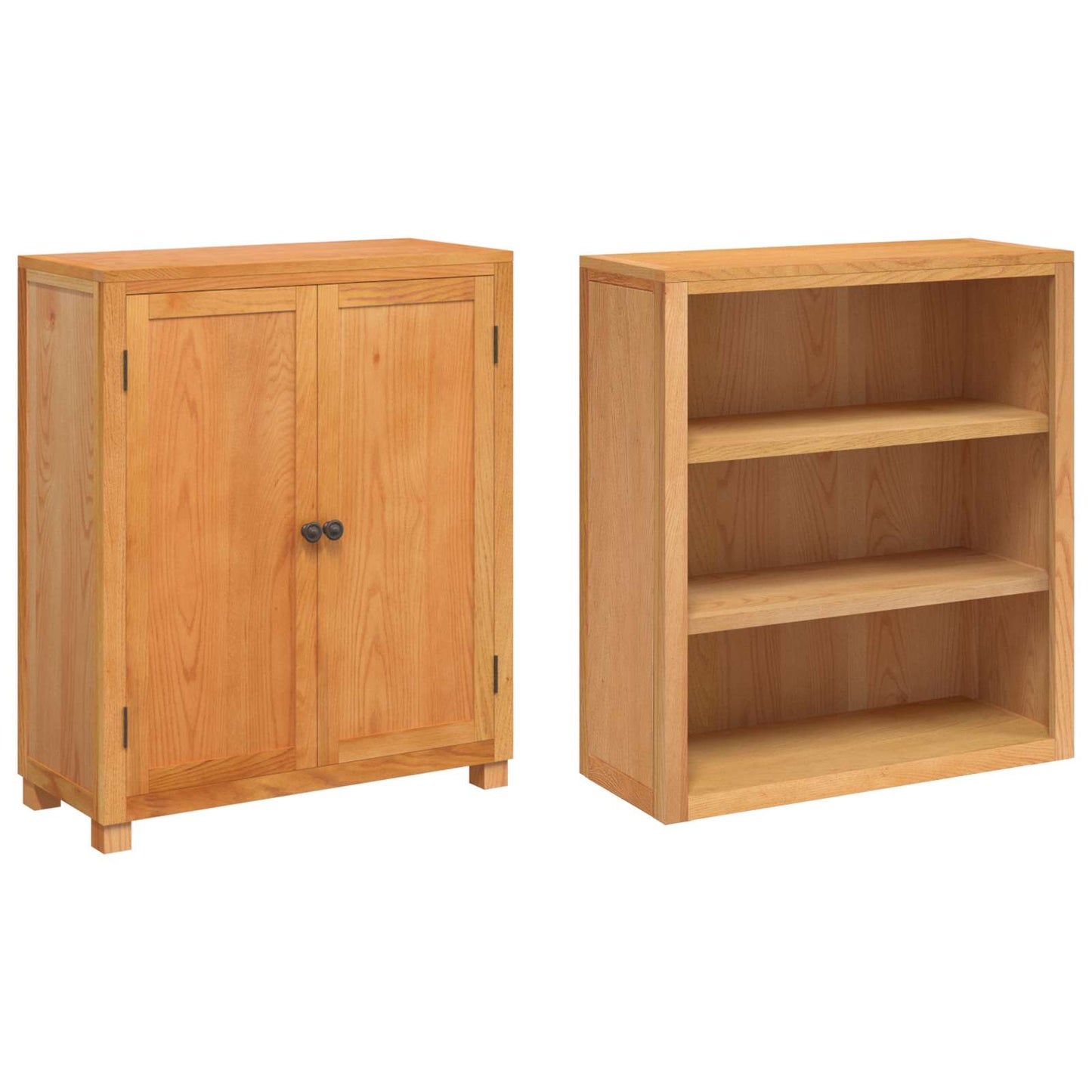 Aufbewahrungsmöbel-Set mit Regal 2 Stk. Natur 80 x 35 x 185 cm