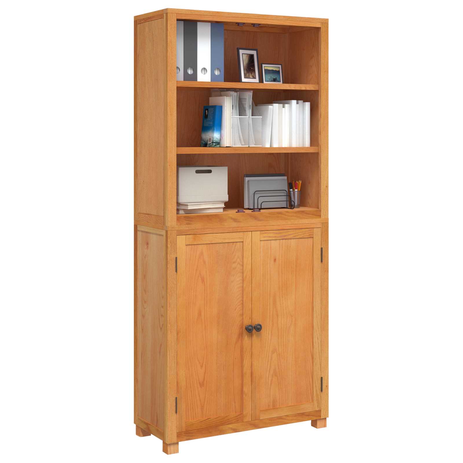 Aufbewahrungsmöbel-Set mit Regal 2 Stk. Natur 80 x 35 x 185 cm