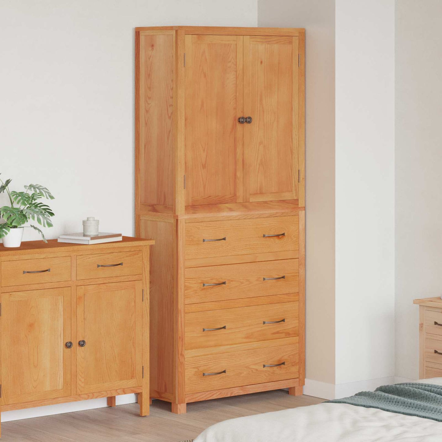 Aufbewahrungsmöbel-Set mit Regal 2 Stk. Natur 80 x 35 x 185 cm