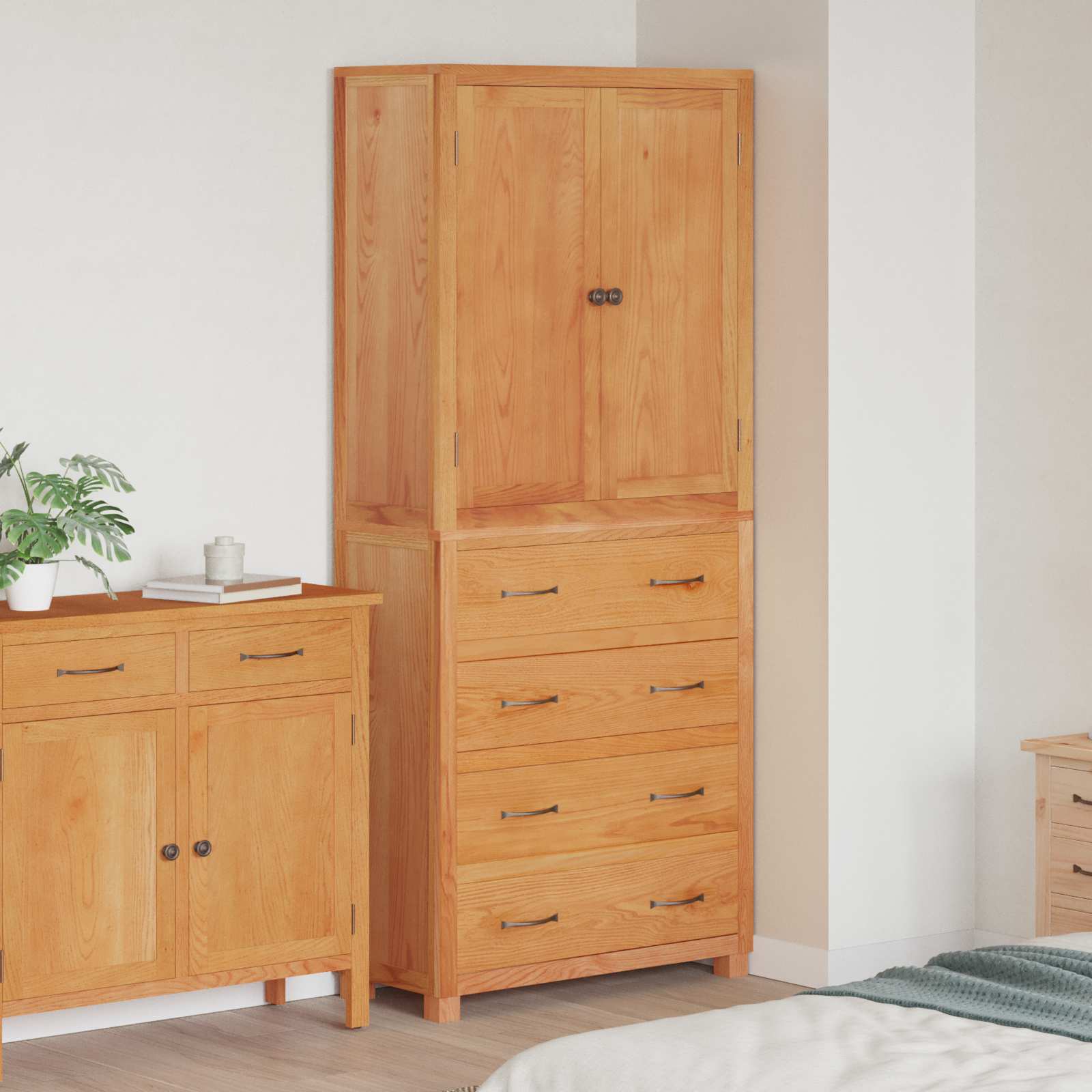 Aufbewahrungsmöbel-Set mit Regal 2 Stk. Natur 80 x 35 x 185 cm