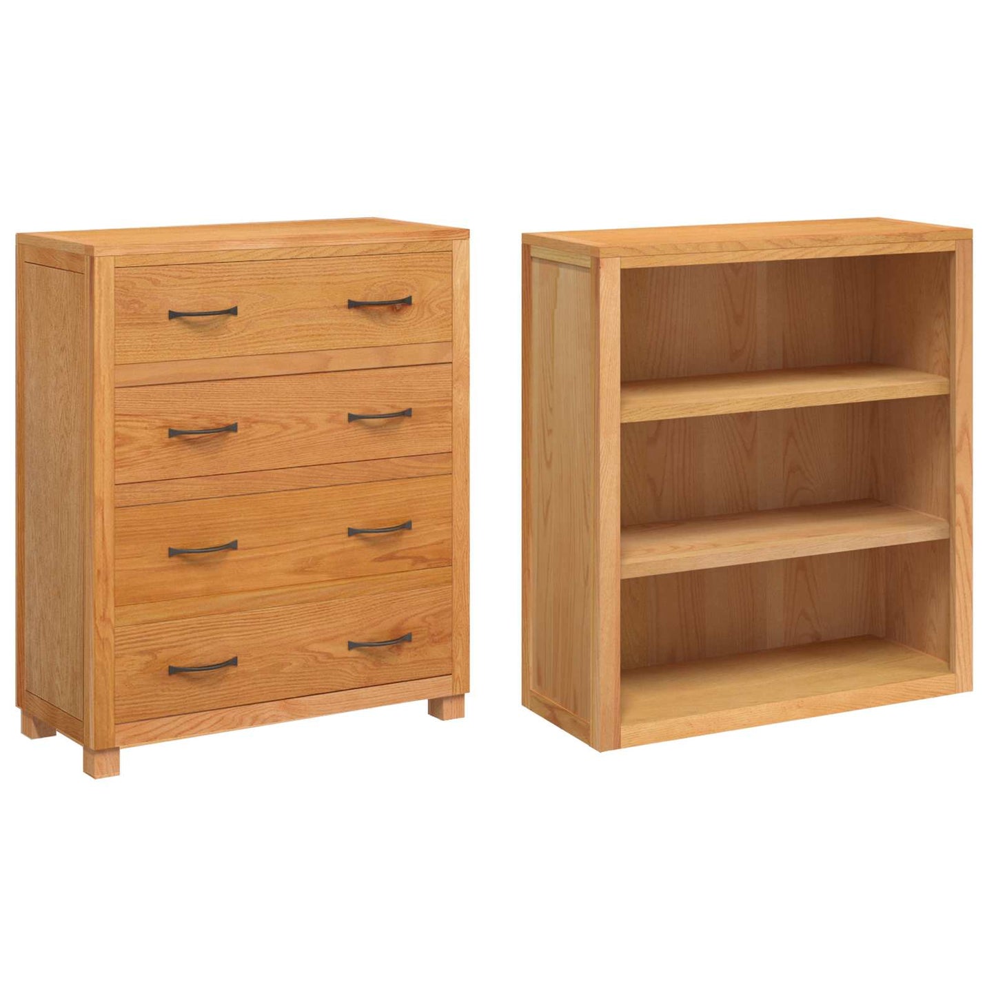 Aufbewahrungsmöbel-Set mit Regal 2 Stk. Natur 80 x 35 x 185 cm