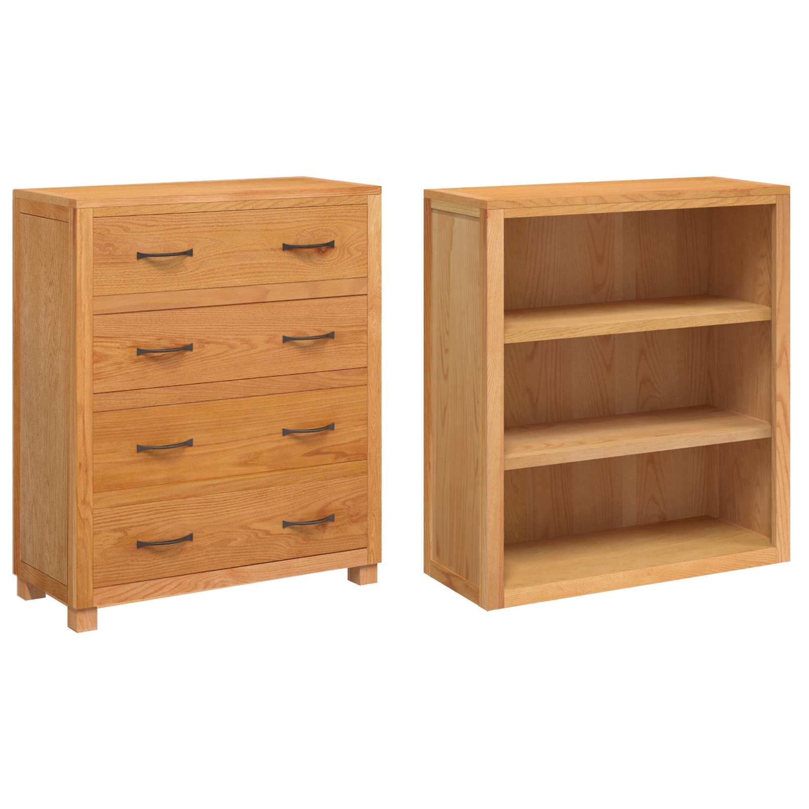 Aufbewahrungsmöbel-Set mit Regal 2 Stk. Natur 80 x 35 x 185 cm