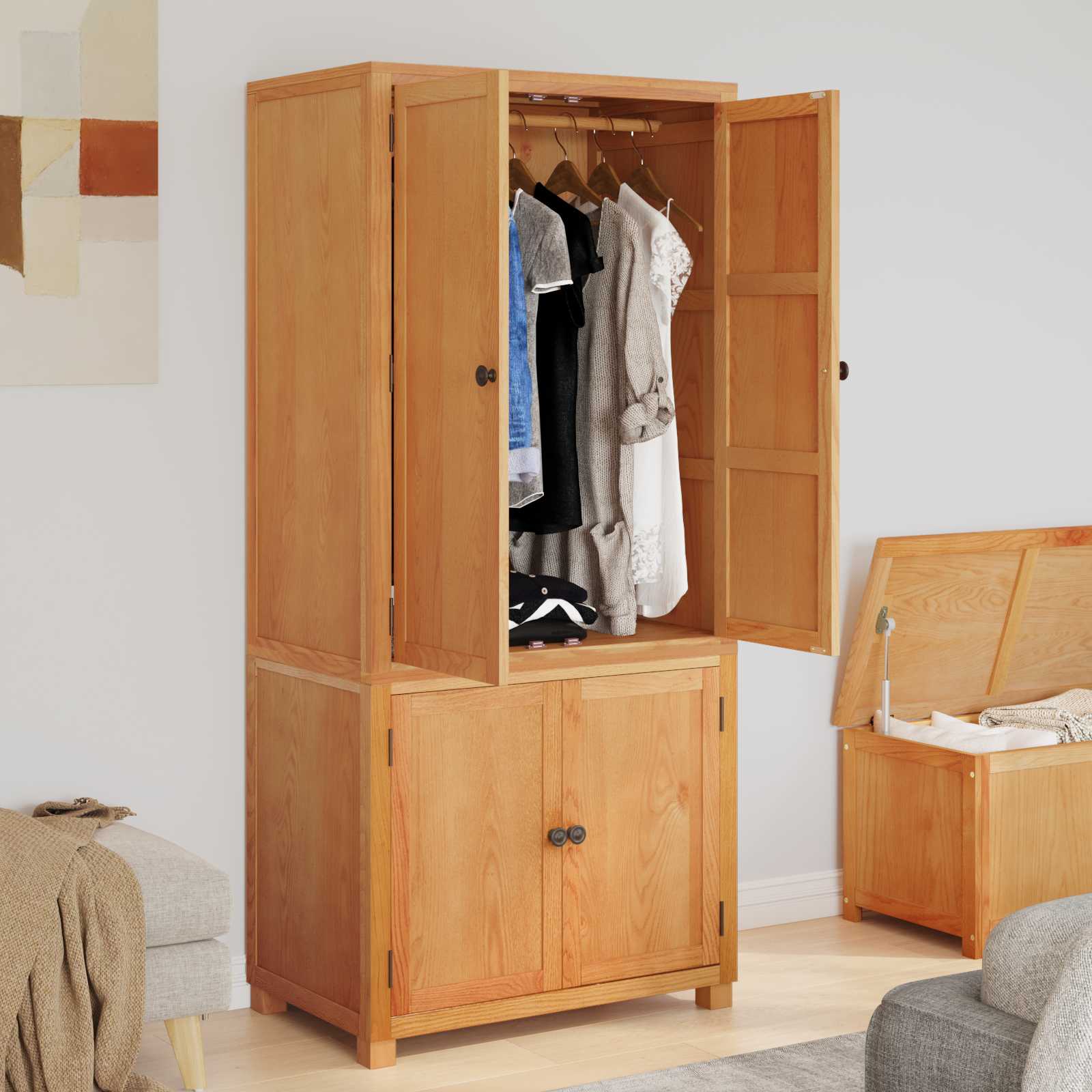 Aufbewahrungsmöbel-Set mit Tür 2 Stk. Braun 80 x 50 x 180 cm