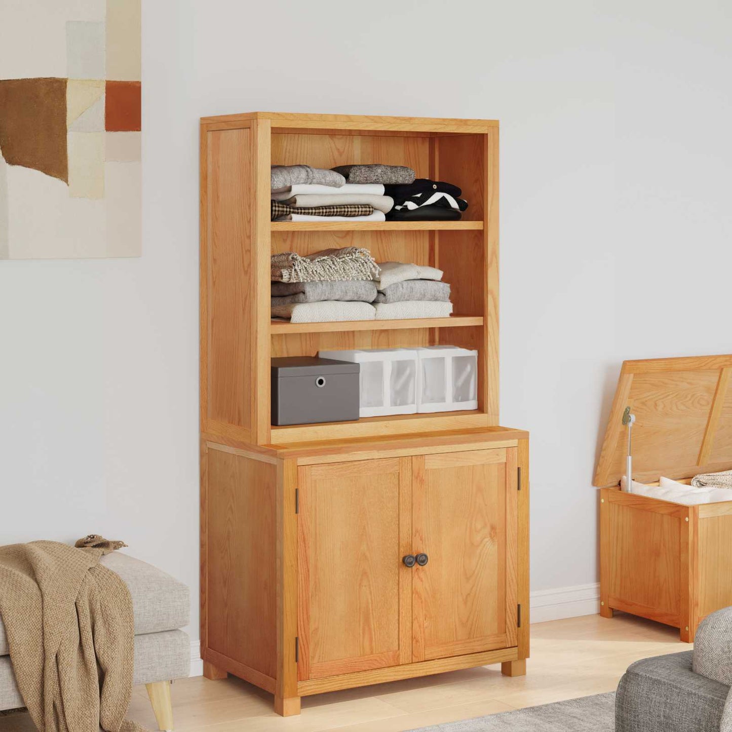 Aufbewahrungsmöbel-Set mit Tür 2 Stk. Braun 80 x 50 x 160 cm