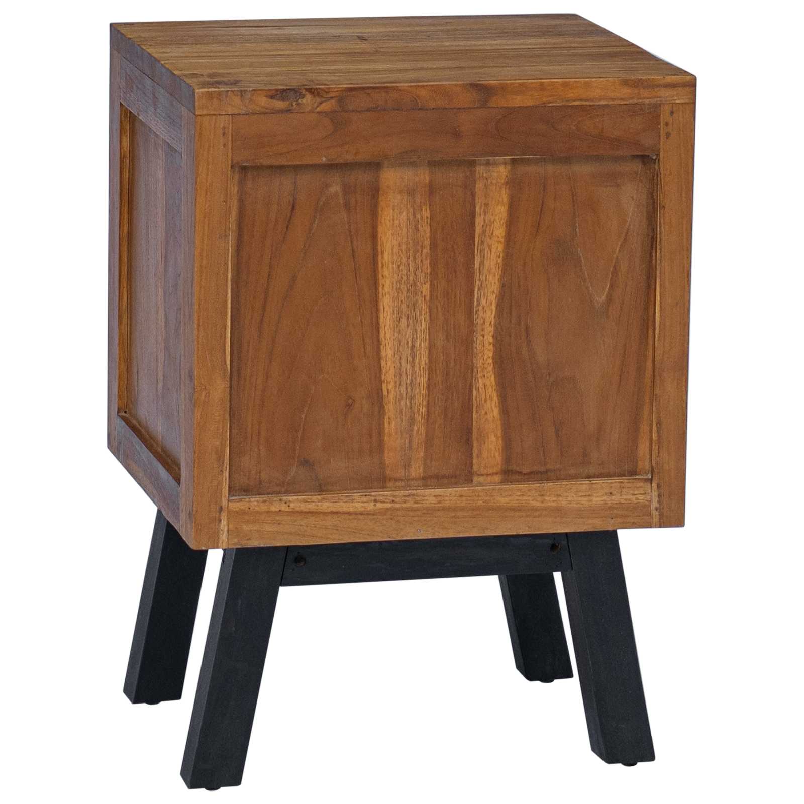 Nachttisch mit Schubladen Natur 40 x 35 x 55 cm Massivholz Teak