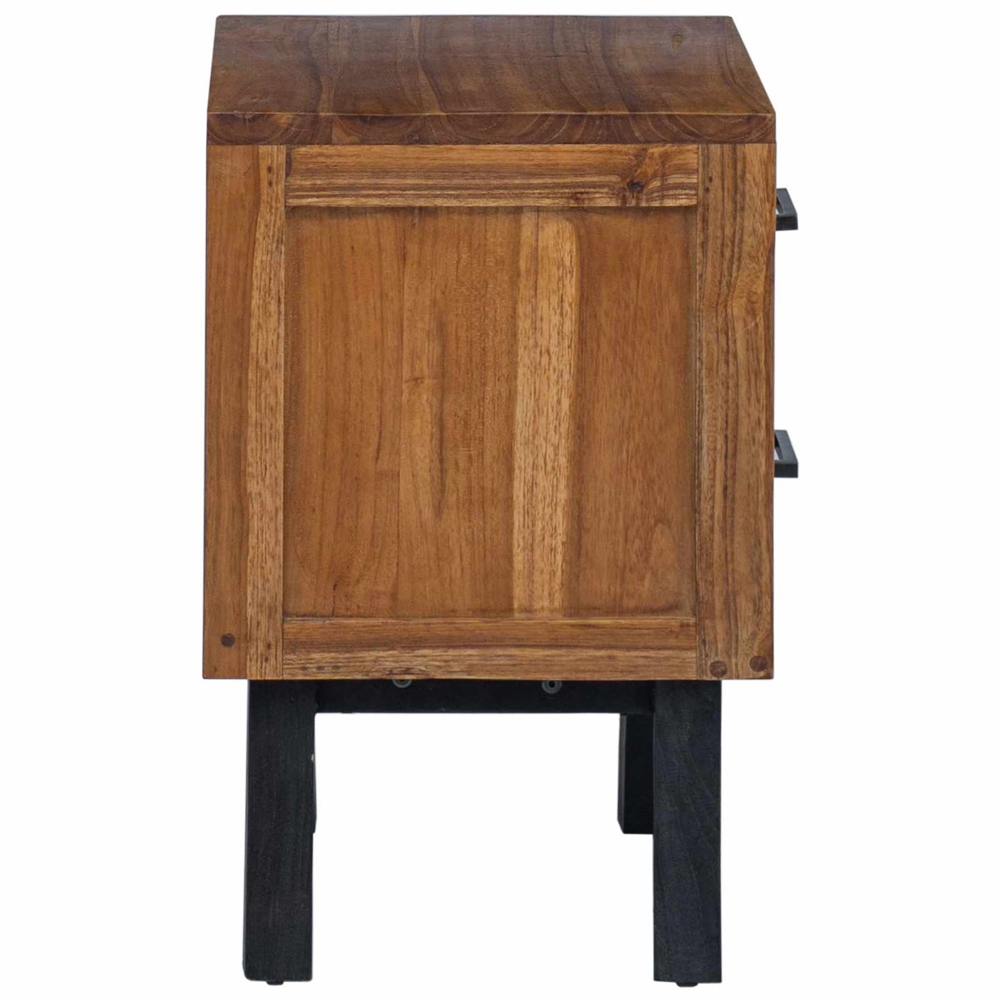 Nachttisch mit Schubladen Natur 40 x 35 x 55 cm Massivholz Teak