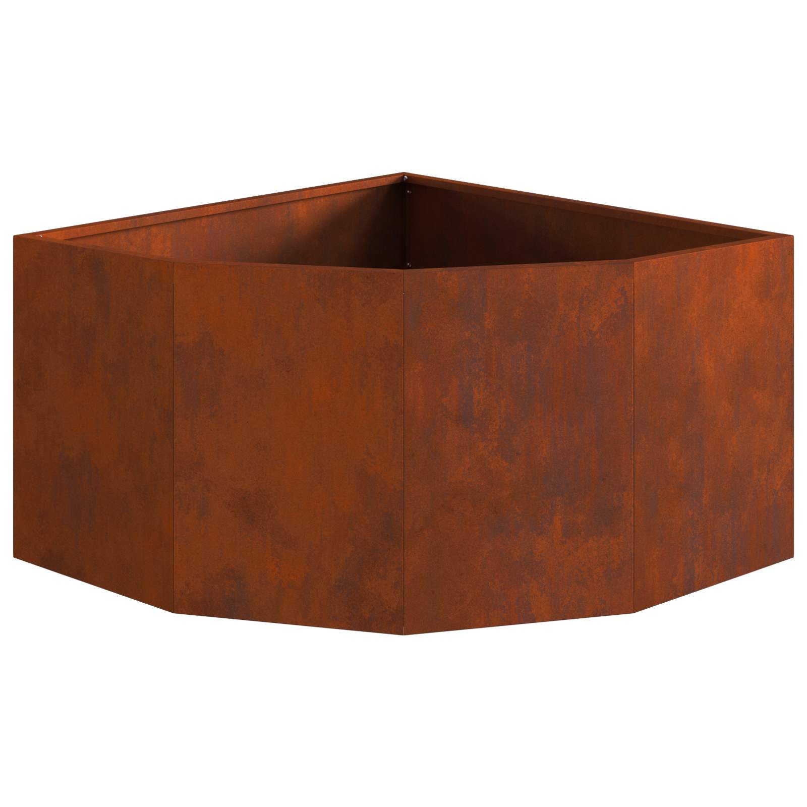 Eckpflanzer Rostoptik 60 x 60 x 35 cm Wetterfeststahl