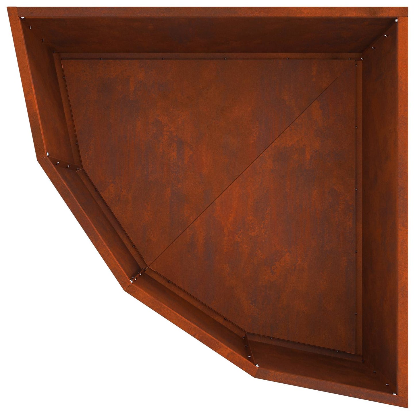 Eckpflanzer Rostoptik 60 x 60 x 35 cm Wetterfeststahl
