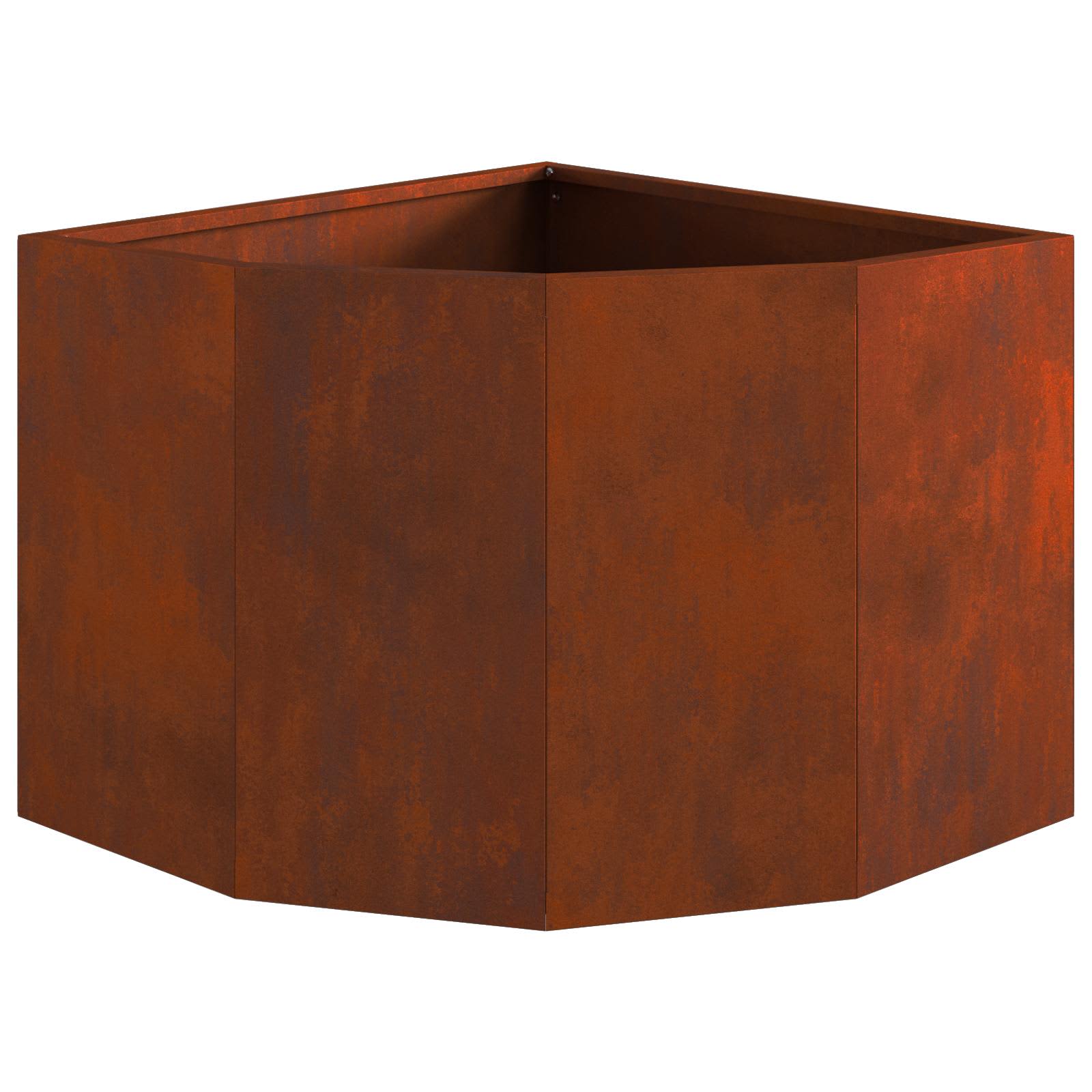 Eckpflanzer Rostoptik 45 x 45 x 35 cm Wetterfeststahl