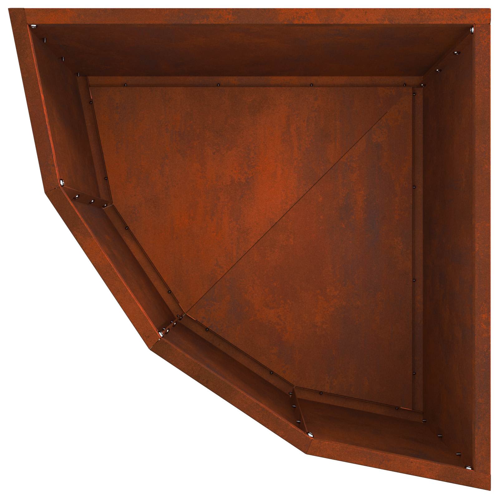 Eckpflanzer Rostoptik 45 x 45 x 35 cm Wetterfeststahl