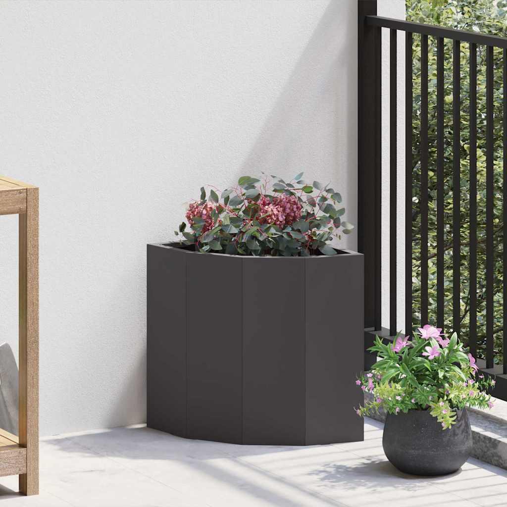 Eckpflanzer Schwarz 30 x 30 x 35 cm Stahl