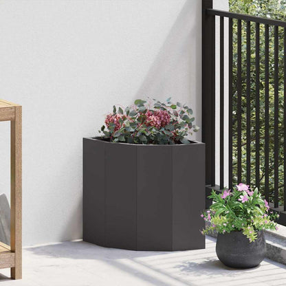 Eckpflanzer Schwarz 30 x 30 x 35 cm Stahl
