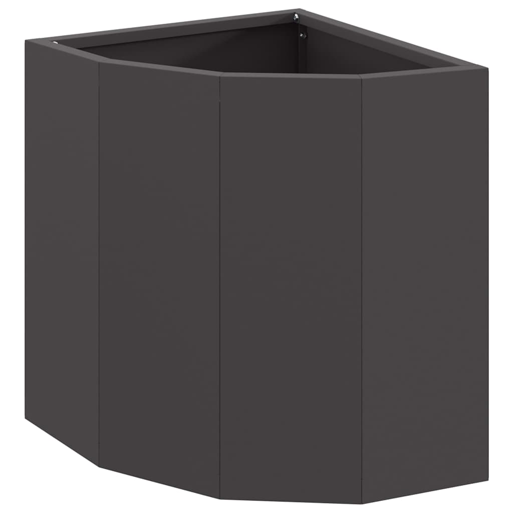 Eckpflanzer Schwarz 30 x 30 x 35 cm Stahl