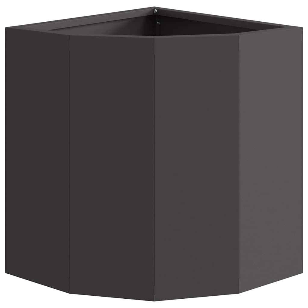Eckpflanzer Schwarz 30 x 30 x 35 cm Stahl