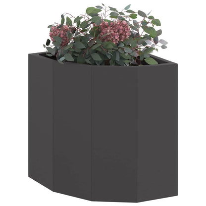 Eckpflanzer Schwarz 30 x 30 x 35 cm Stahl