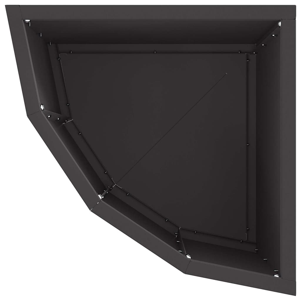 Eckpflanzer Schwarz 30 x 30 x 35 cm Stahl