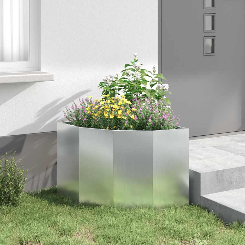 Eckpflanzer Silber 60 x 60 x 50 cm Verzinkter Stahl