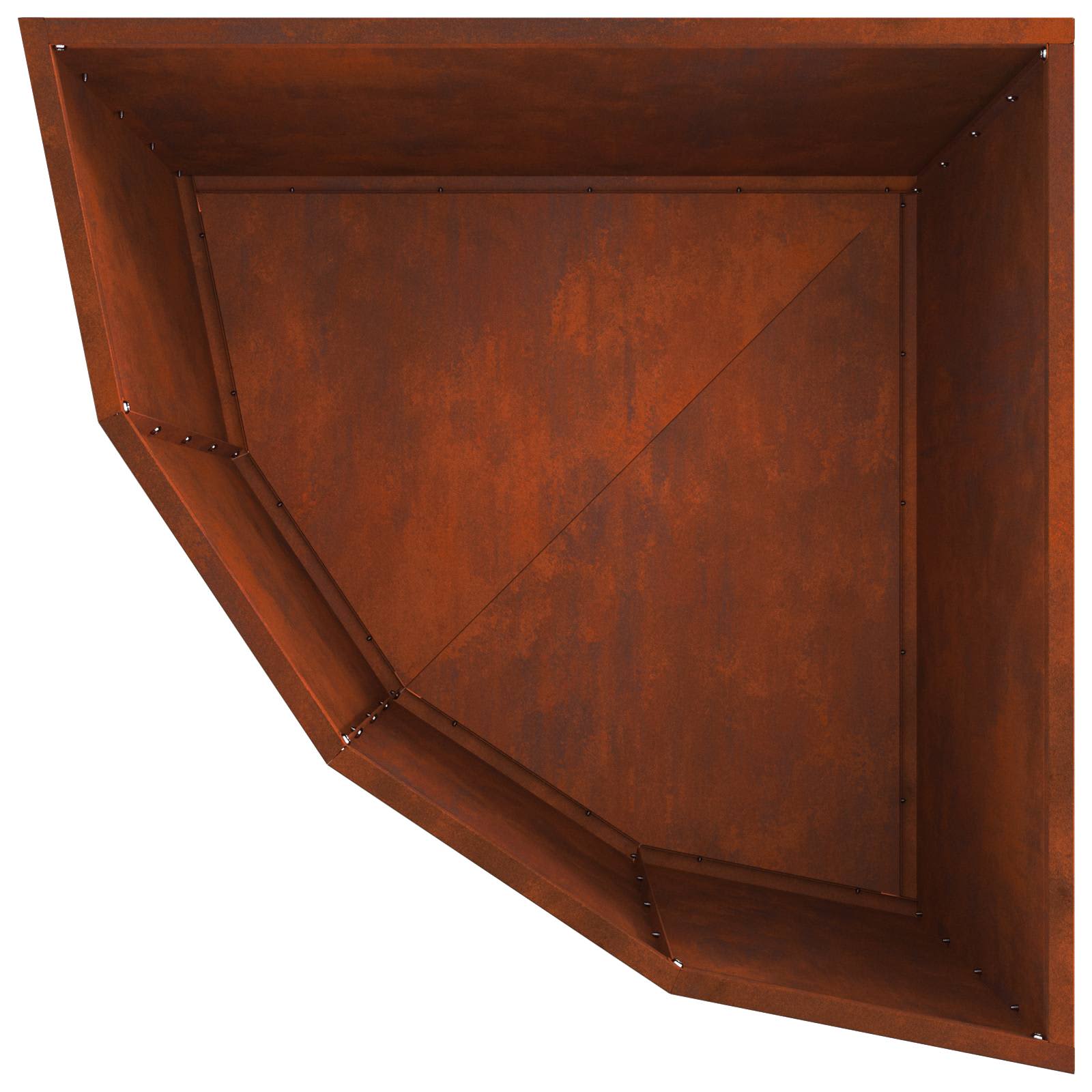 Eckpflanzer Rostoptik 60 x 60 x 50 cm Wetterfeststahl